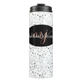 Elegante Rose Gold Buchstaben auf Schwarz Thermal  Thermosbecher
