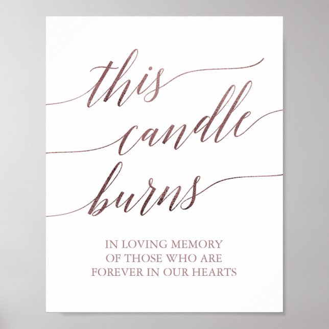 Elegante Rose Gold Calligraphie Diese Kerze bröcke Poster (Vorne)