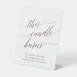 Elegante Rose Gold Calligraphie Diese Kerze bröcke Sockelschild