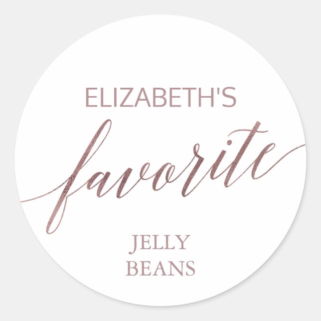 Elegante Rose Gold Calligraphie Seine und ihre Fav Runder Aufkleber (Vorderseite)