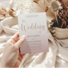 Elegante Rose Gold Calligraphy Script Wedding Einladung