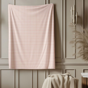 Elegante Rose Gold Checkered Throw Blanket Fleecedecke