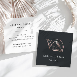 Elegante Rose Gold Conch Muschel Quadratische Visitenkarte