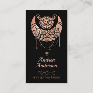 Elegante Rose Gold Crescent Moon Visitenkarte