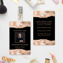 Elegante Rose Gold Custom Employee Foto Company
