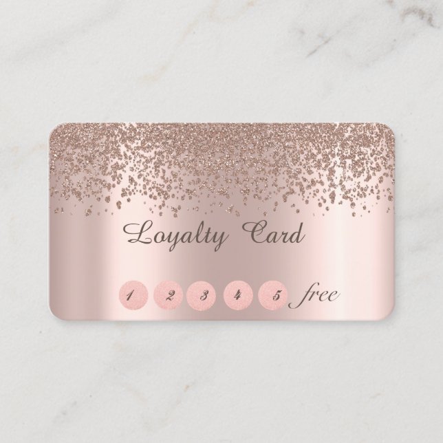 Elegante Rose Gold Diamanten Treuhandkarte Treuekarte (Vorderseite)