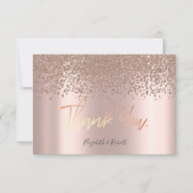 Elegante Rose Gold Diamonds Dankeschön Card