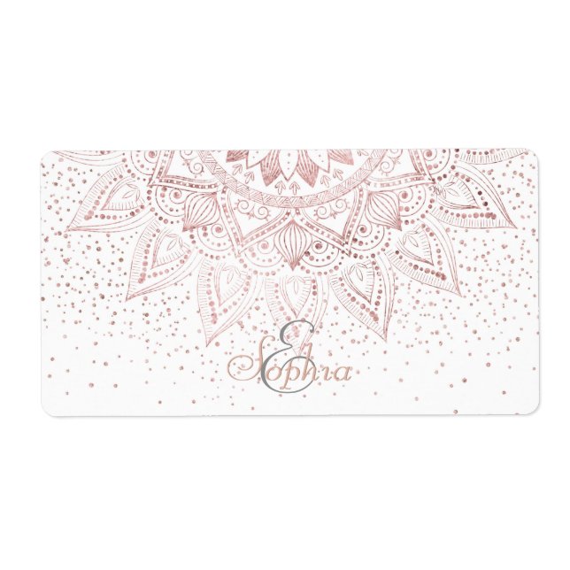 Elegante Rose Gold Dots Mandala (Vorne)