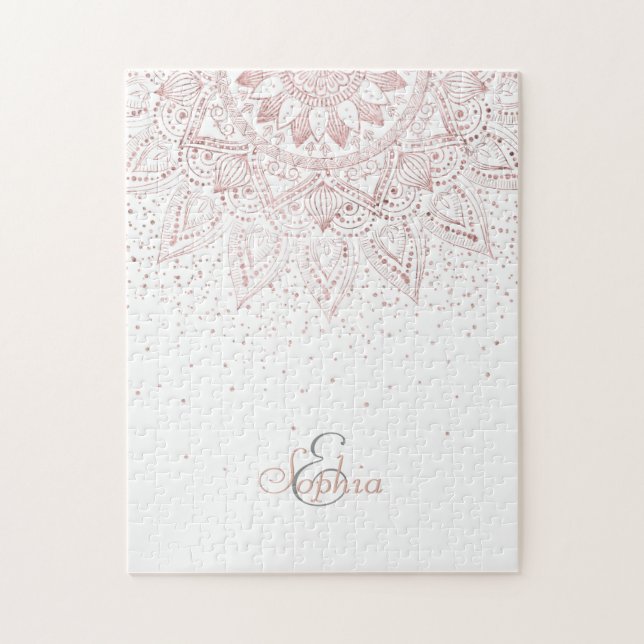 Elegante Rose Gold Dots Mandala (Vertikal)