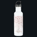 Elegante Rose Gold Dots Mandala Trinkflasche<br><div class="desc">Dieser bezaubernde Mandalabilddruck verbindet geometrische Elemente in Rose Gold mit einem Konfetti-Fleckenmuster, was zu einem eleganten und femininen Design führt. Die Mandala-Blume und die rot-rosa Farbtöne mildern das Gesamtbild, während geometrische Formen harmonisch in einem Kreis von Blume verschmelzen. Die Imitate Rose goldene metallische Textur fügt Schimmer hinzu, und der weiße...</div>