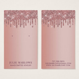 Elegante Rose Gold Dripping Glitzer Earring Displa