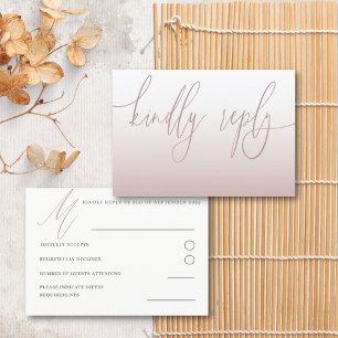 Elegante Rose Gold Einfache UAWG Wedding RSVP Karte