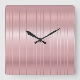 Elegante Rose Gold Farbe Modern Template Square Quadratische Wanduhr