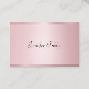 Elegante Rose Gold Farbe Moderne, handgeschriebene Visitenkarte