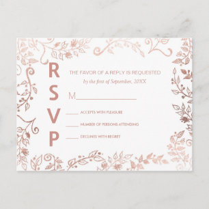 Elegante Rose Gold Flora UAWG Postkarten