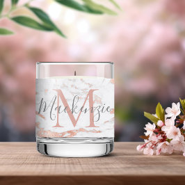 Elegante Rose Gold Foil Marmor Monogramm