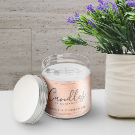 Elegante Rose Gold Foil Soy Candle Label Rechteckiger Aufkleber