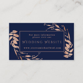 Elegante Rose Gold Foliage auf der Website für Hoc Begleitkarte