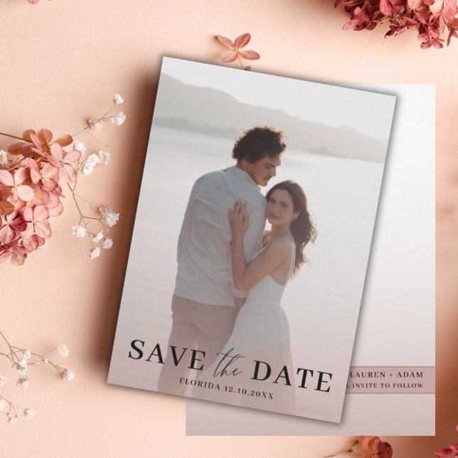 Elegante Rose Gold & Foto Save the Date (Von Creator hochgeladen)