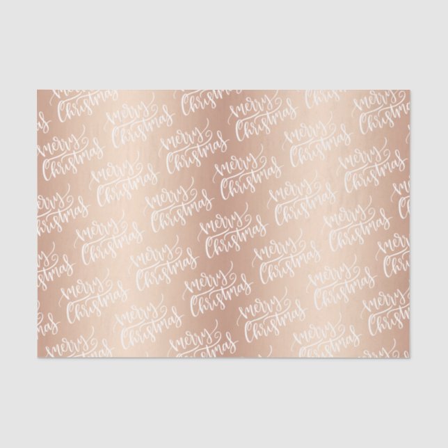 Elegante Rose Gold Frohe Weihnachten Seidenpapier (Vorderseite)