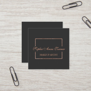 Elegante Rose Gold gebrochen Rahmen Dunkelgrau Quadratische Visitenkarte