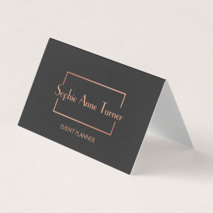 Elegante Rose Gold gebrochen Rahmen Dunkelgrau Visitenkarten
