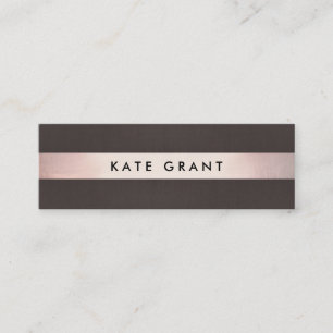 Elegante Rose Gold gestreift Beruflich Mini Visitenkarte