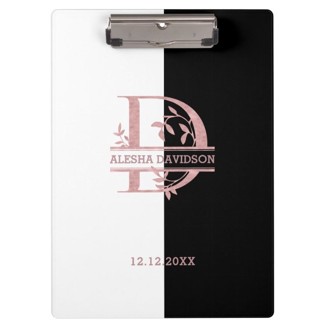Elegante Rose Gold geteilte, benutzerdefinierte Mo Klemmbrett (Vorderseite)