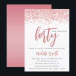 Elegante Rose Gold Glitzer 40 und herrlicher Gebur Einladung<br><div class="desc">Feminine Chic Elegant Rose Gold Sparkle Glitzer 40 und fabelhafte 40. Geburtstag Einladung 40. Geburtstag Einladungen vierzig und prächtige Frauen Geburtstag Einladung Frau Birthday Einladungen</div>