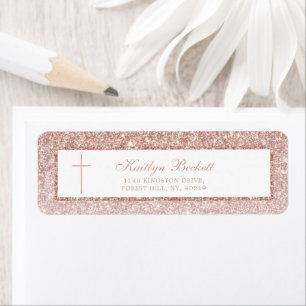 Elegante Rose Gold Glitzer Bestätigung oder Taufe