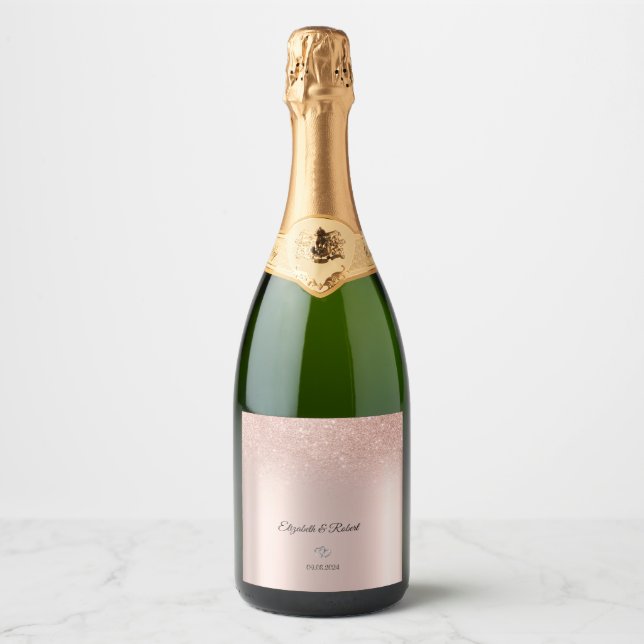 Elegante Rose Gold Glitzer Bokeh Herz (Vorderseite)