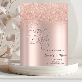Elegante Rose Gold Glitzer Bokeh Save the Date
