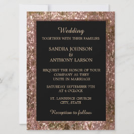 Elegante Rose Gold Glitzer Einladung zur Hochzeit