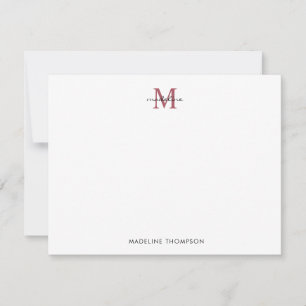 Elegante Rose Gold Glitzer Girly Monogram Mitteilungskarte