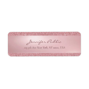 Elegante Rose Gold Glitzer Handgeschriebenes Namen