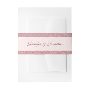 Elegante Rose Gold Glitzer Handwriting Script Name Einladungsbanderole