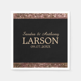 Elegante Rose Gold Glitzer Hochzeit Napkin Serviette
