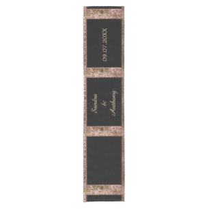Elegante Rose Gold Glitzer Hochzeitsrunde Kurzer Tischläufer
