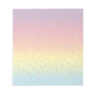 Elegante Rose Gold Glitzer Konfetti Dots Gradient Notizblock