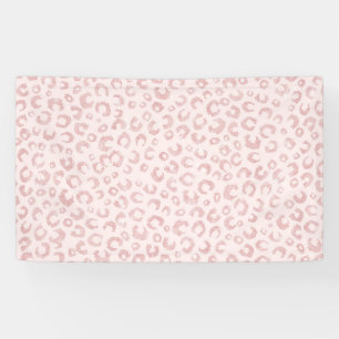 Elegante Rose Gold Glitzer Leopard Tierwerbung Banner