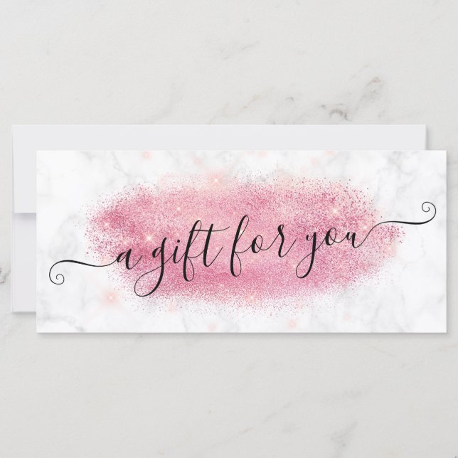 Elegante Rose Gold Glitzer Marmor Makeup Künstler (Vorderseite)