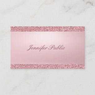 Elegante Rose Gold Glitzer Moderne, handschriftlic Visitenkarte