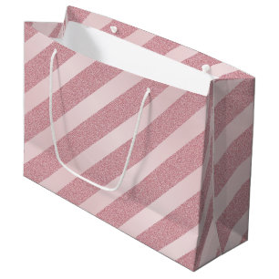 Elegante Rose Gold Glitzer Moderne Vorlage Trendy Große Geschenktüte