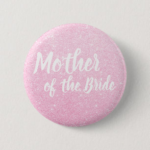 Elegante Rose Gold Glitzer Mutter der Braut Button