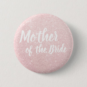 Elegante Rose Gold Glitzer Mutter der Braut Button