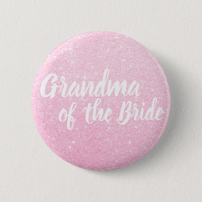 Elegante Rose Gold Glitzer Oma der Braut Button (Vorderseite)