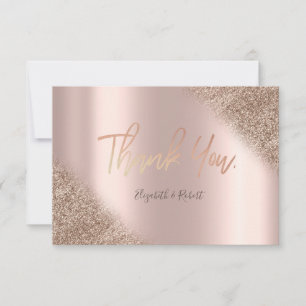 Elegante Rose Gold Glitzer Ombre Dankeschön Karte