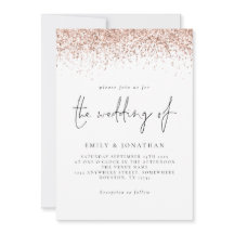 Elegante Rose Gold Glitzer Script Hochzeit
