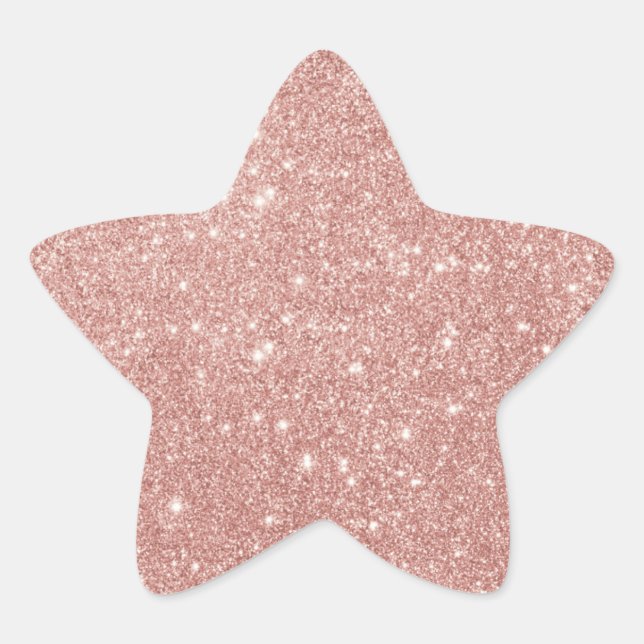 Elegante Rose Gold Glitzer Star Sticker (Vorderseite)