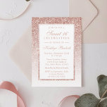 Elegante Rose Gold Glitzer Sweet 16 Geburtstag Einladung<br><div class="desc">Feiern Sie stilvoll mit diesen schlichten,  aber sehr trendigen Rose Gold Glitzer 16. Geburtstag Einladungen. Dieses Design lässt sich leicht mit Ihrer speziellen Veranstaltungssprache personalisieren und Ihre Gäste werden begeistert sein,  wenn sie diese fantastischen Einladungen erhalten.</div>